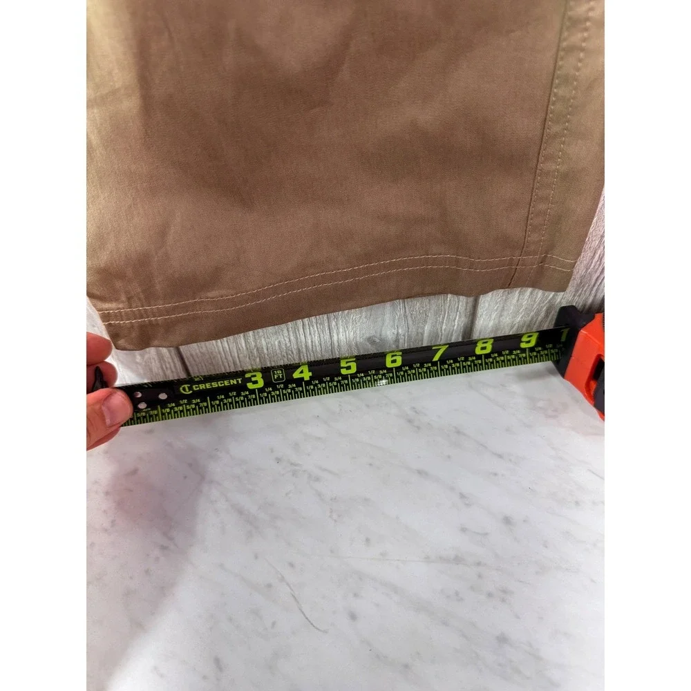 BC Clothing Mens Convertible Cargo Pants Khaki Tan Stretch Hiking Zip Off L x 30